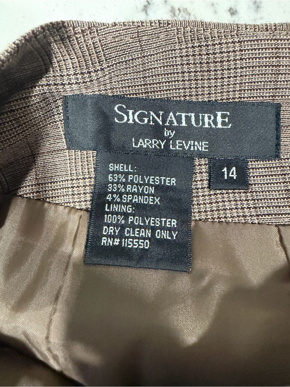 Larry Levine Taupe Brown Pencil Skirt - Picture 4 of 4
